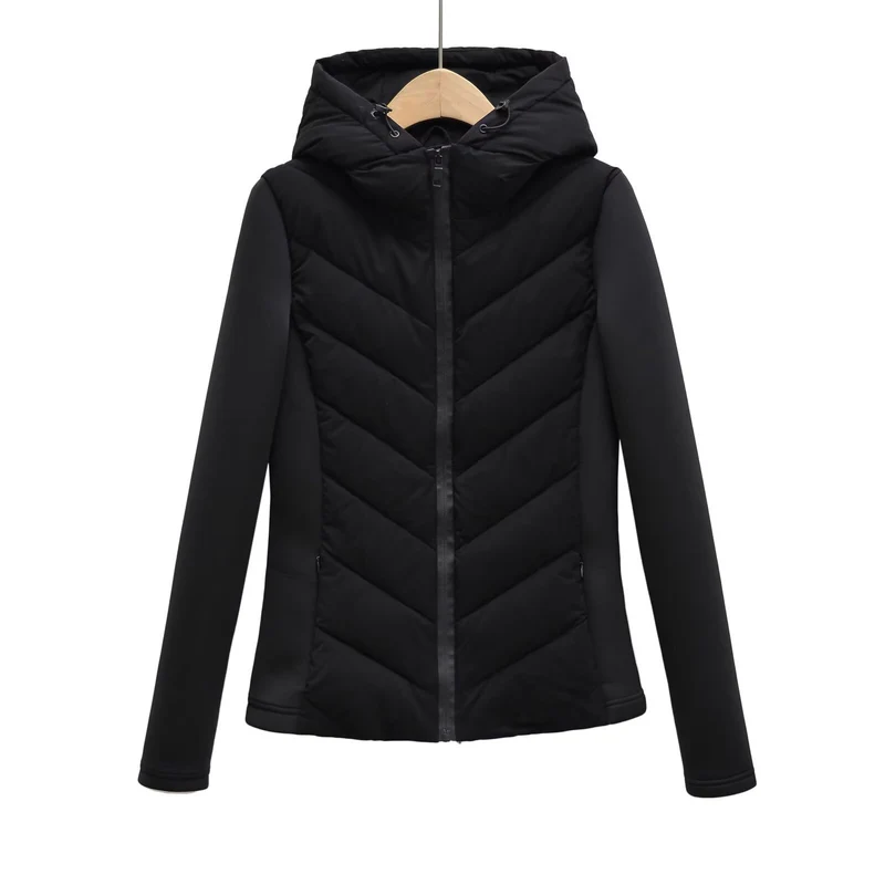 Damen Steppjacke mit Kapuze und Softshell‑Seiteneinsätzen Nord Taschen