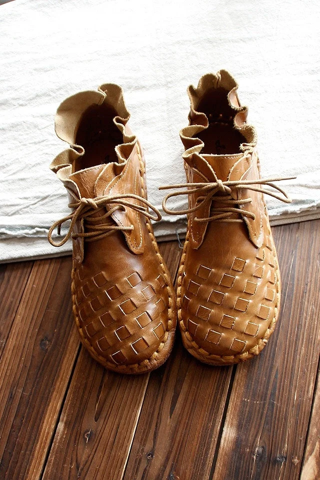 Retro Künstlerisch Echtes Damen Schuhe - Arvani