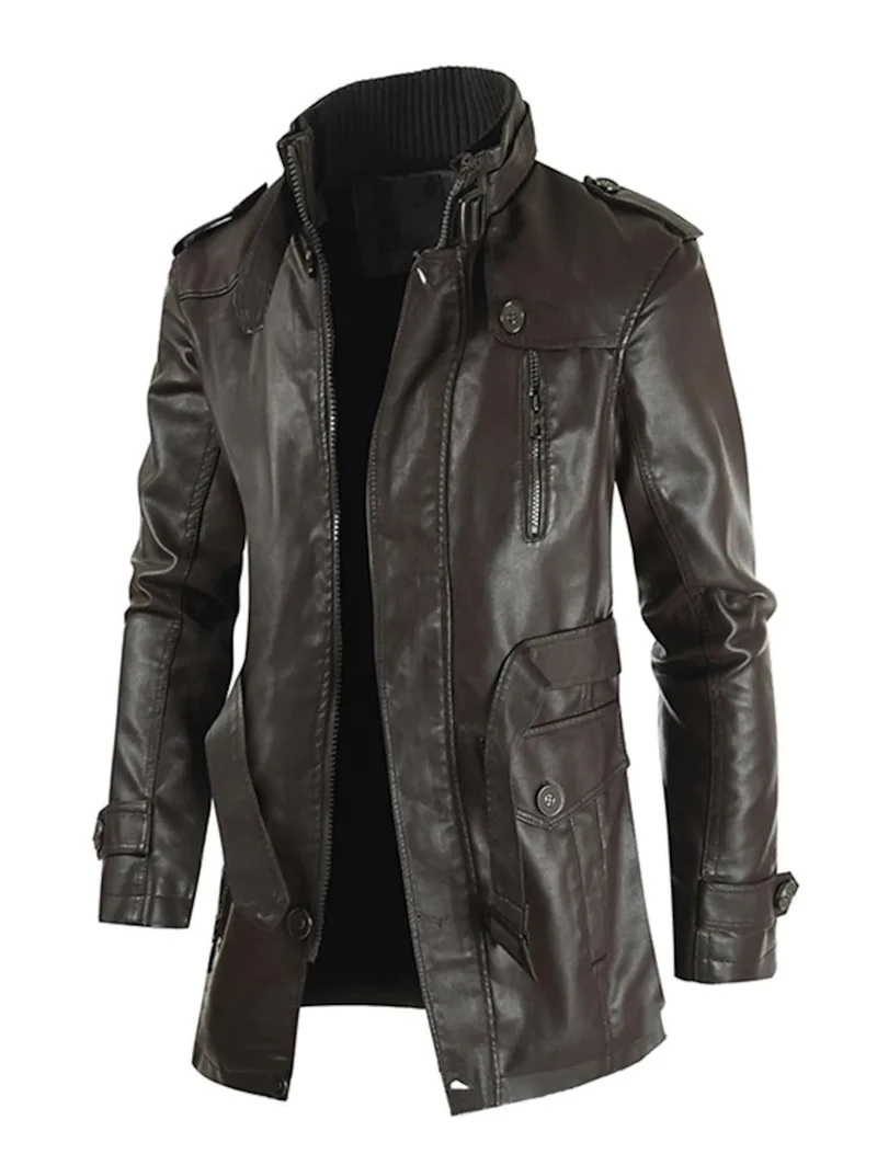 Lange Lederjacke für Herren