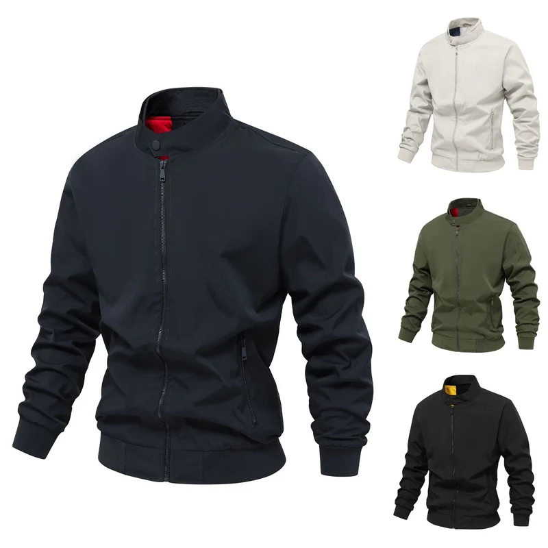 Herren Leichter Nylon-Bomber mit Rippbündchen Stehkragen und atmungsaktivem Meshfutter Nord Taschen