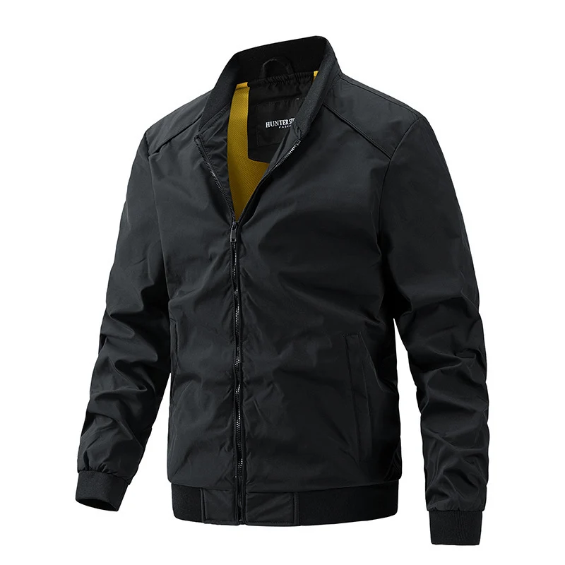 Herren Leichter Nylon-Bomber mit Rippbündchen Stehkragen und atmungsaktivem Meshfutter Nord Taschen
