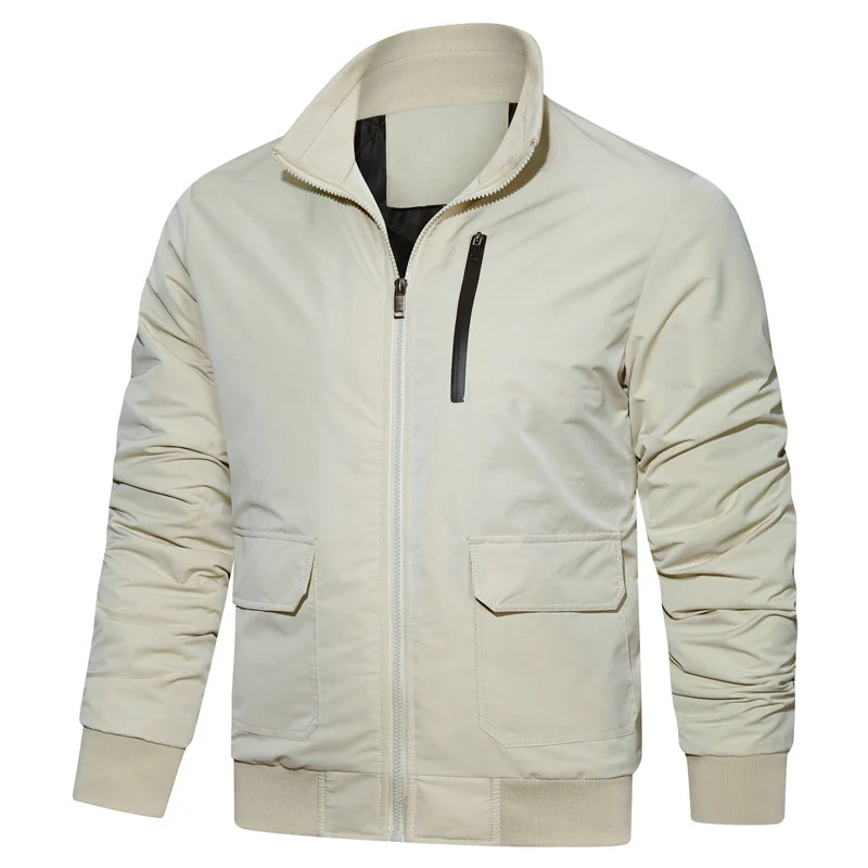 Herren leichter Nylon‑Bomber mit minimalistischem Stehkragen, Ärmel‑Organizer und windabweisender Shell Nord Taschen