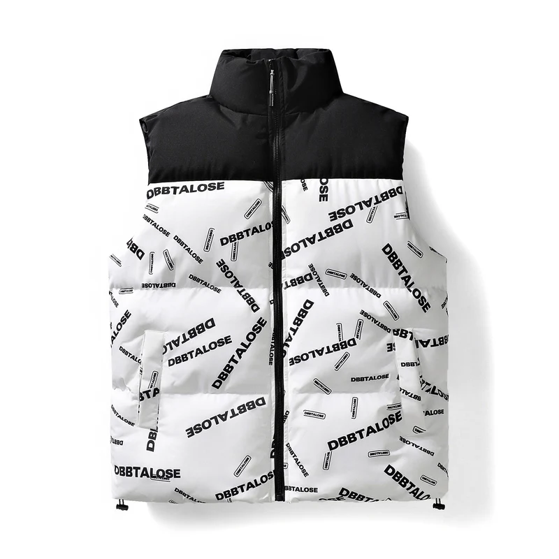 Herren Gesteppte Weste mit hohem Stehkragen, Allover-Logoaufdruck & Kordelzug Nord Taschen