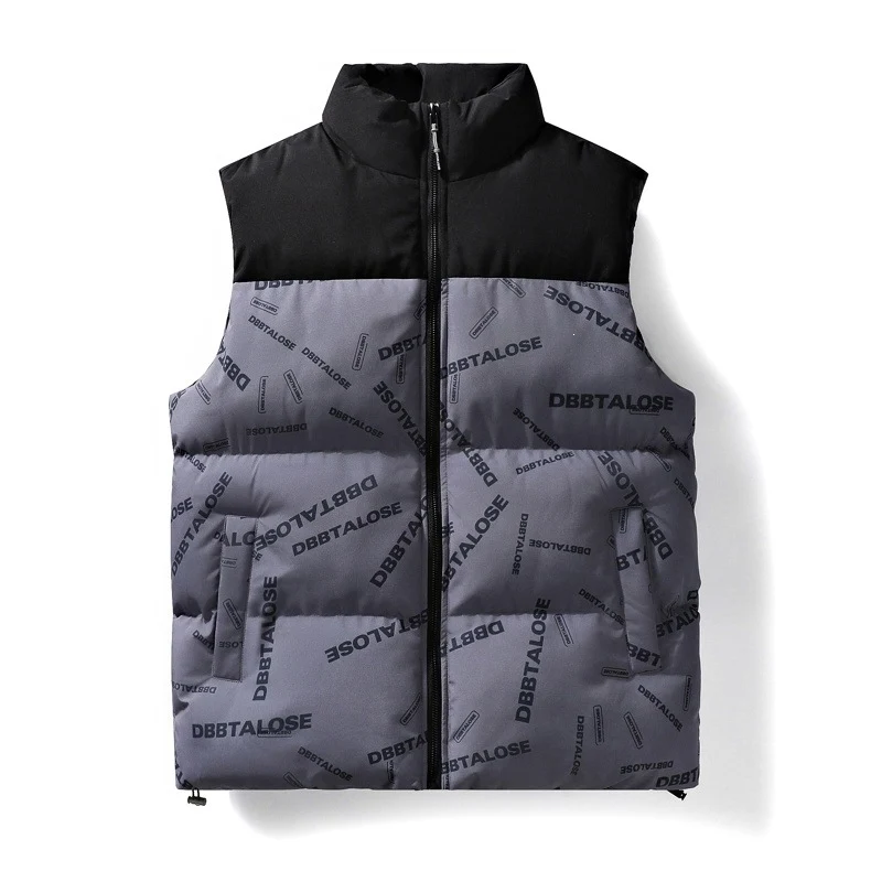 Herren Gesteppte Weste mit hohem Stehkragen, Allover-Logoaufdruck & Kordelzug Nord Taschen