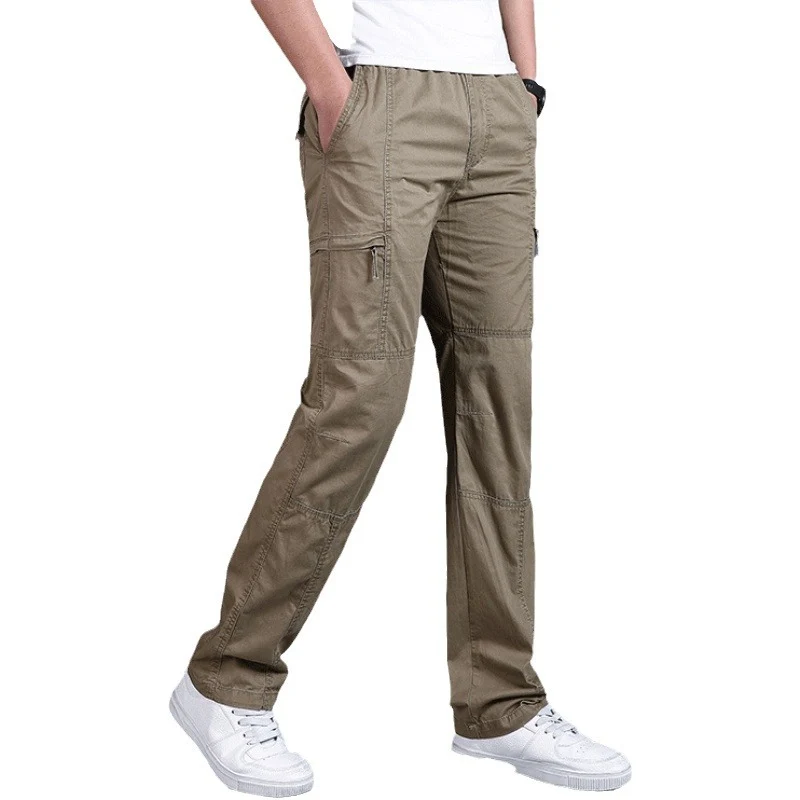 Herren Gerade geschnittene Utility‑Cargohose mit Knieabnähern, Multifachtaschen & elastischem Bund Nord Taschen