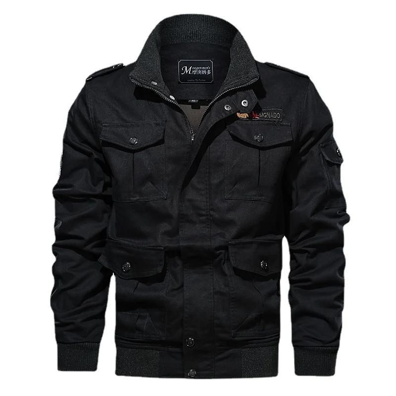 Herren robuste Canvas-Fliegerjacke im Utility-Fieldstil mit Schulterpatten und Mehrfachtaschen Nord Taschen