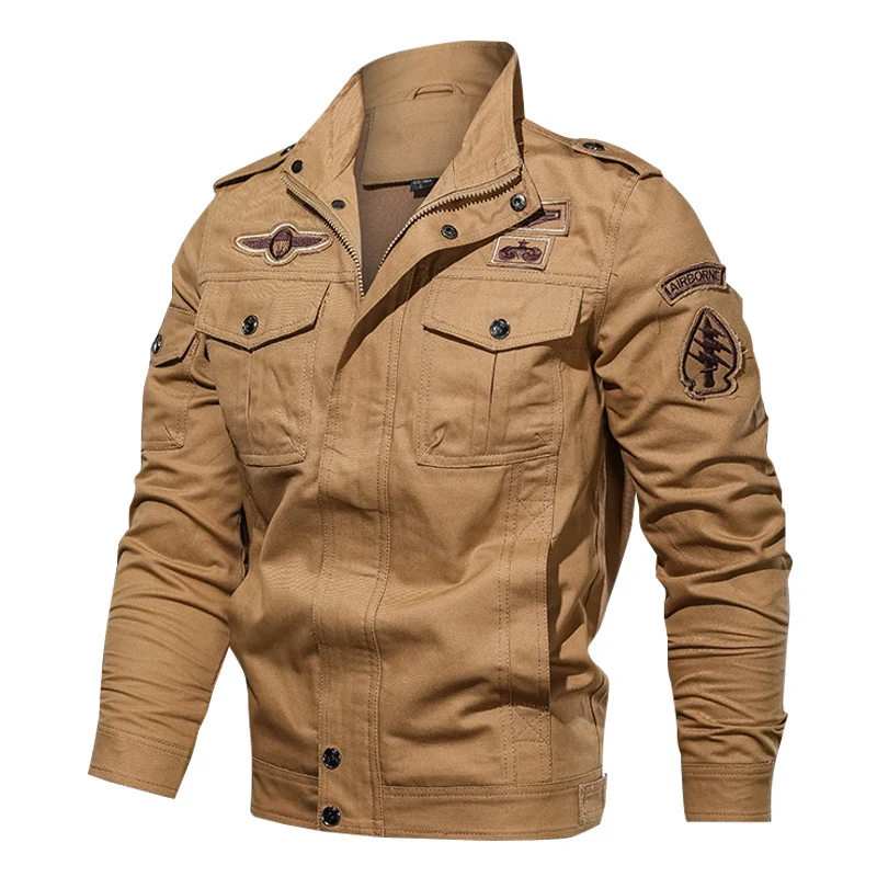Herren robuste Canvas-Fieldjacke im Military-Utility-Stil mit Schulterpatten und Pattentaschen Nord Taschen