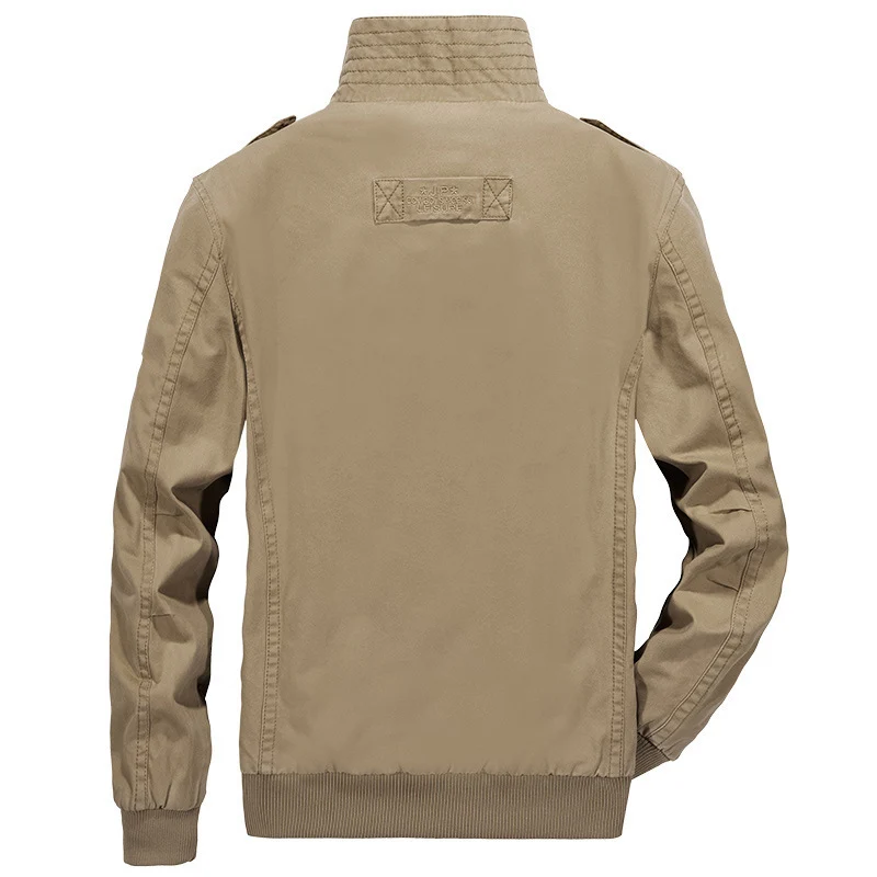 Herren robuste Canvas‑Field‑Bomberjacke mit Stehkragen, Schulterklappen und Mehrfach‑Taschen Nord Taschen