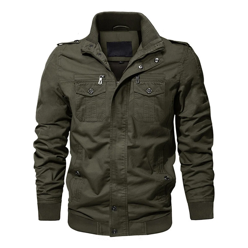 Herren robust geschnittene Canvas-Fieldjacke mit Rippenkragen und Utility-Taschen Nord Taschen