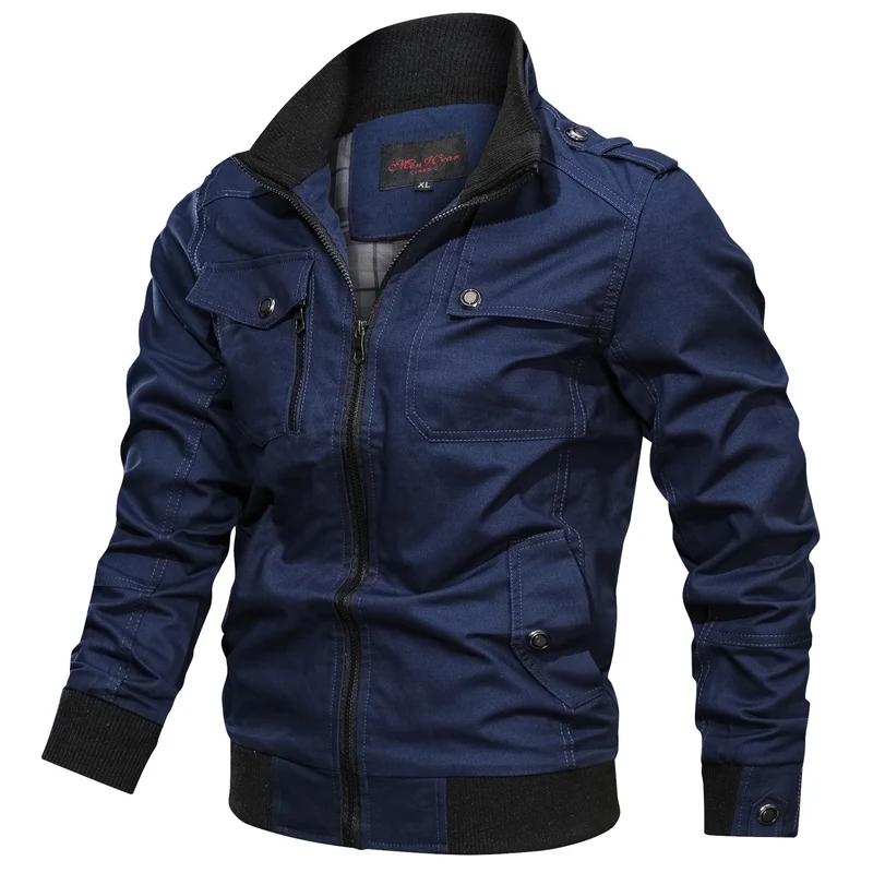 Herren robust geschnittene Canvas-Fieldjacke mit Rippenkragen und Utility-Taschen Nord Taschen