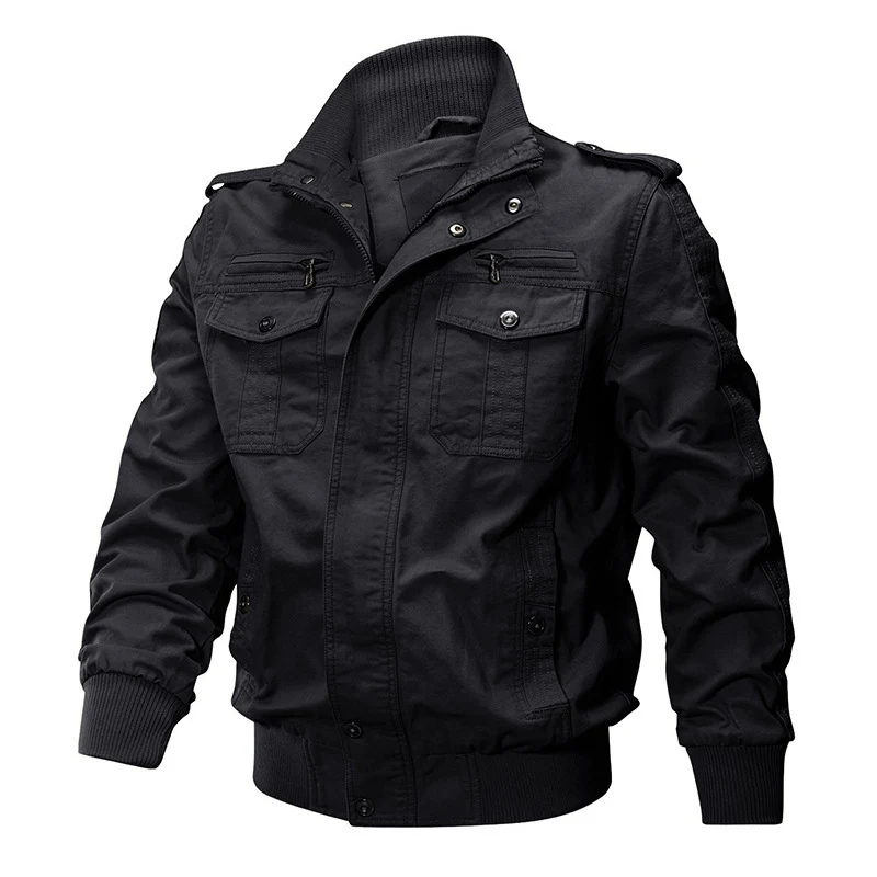 Herren robust geschnittene Canvas-Fieldjacke mit Rippenkragen und Utility-Taschen Nord Taschen