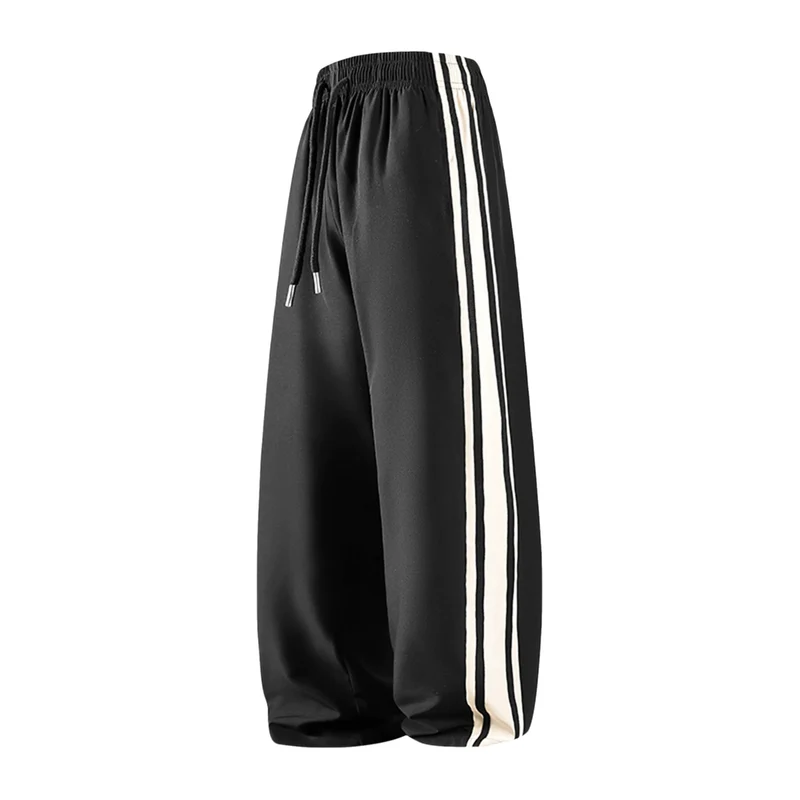 Damen Weite Trackpants mit Tunnelzugbund und seitlichen Kontraststreifen Nord Taschen