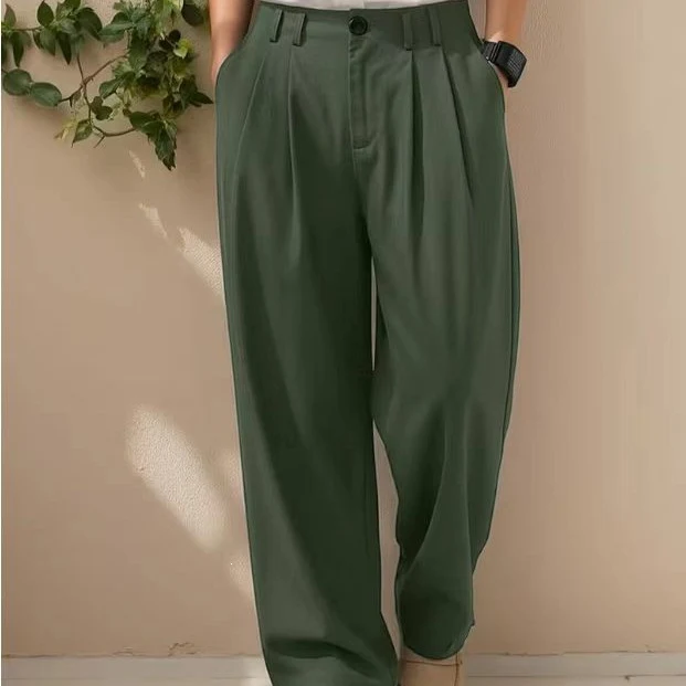 Damen Weite High-Waist Cargohose mit Kellerfalten, verstellbarem Beinabschluss & Utility-Gürtel Nord Taschen
