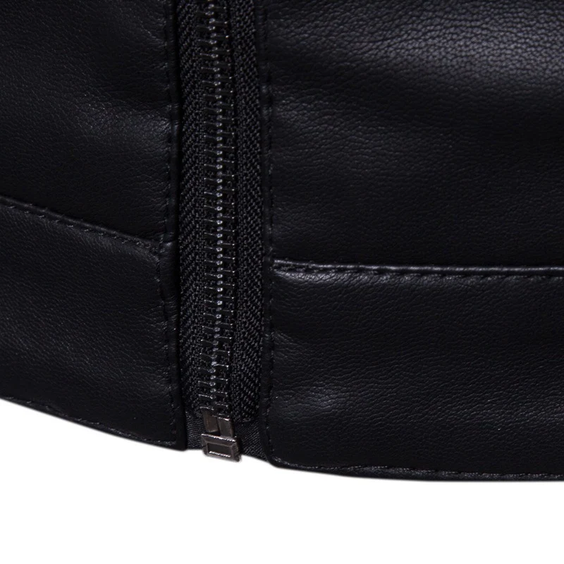 Herren Slim-Fit Kunstleder-Motorradblouson mit Stehkragen und ergonomischer Schultersteppung Nord Taschen