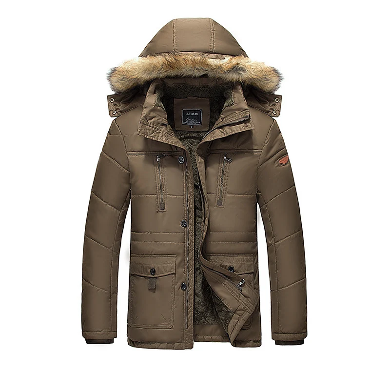 Herren urbaner Thermo-Parka mit wärmender Teddyinnenlage, Kunstfellkapuze und Mehrfachtaschen Nord Taschen