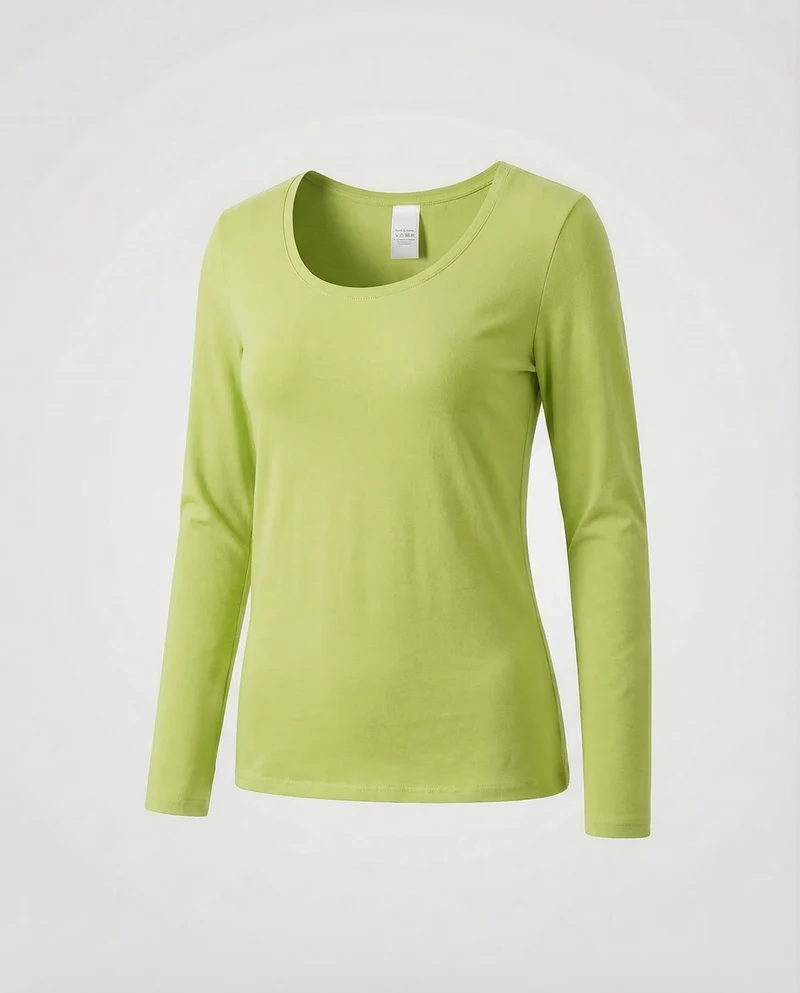 Damen Ausgestelltes Langarmshirt Baumwolljersey