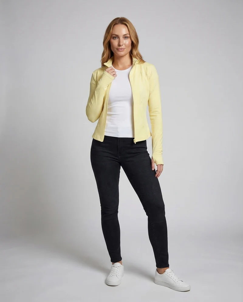 Damen Figurbetonte Stretch-Sportjacke