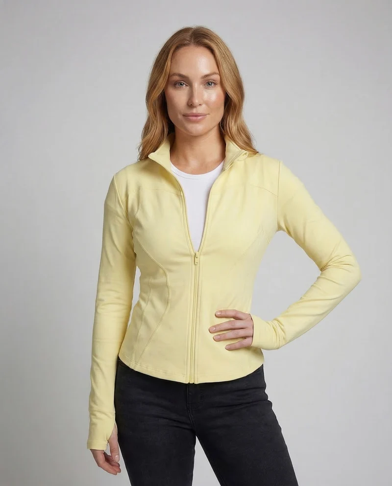 Damen Figurbetonte Stretch-Sportjacke