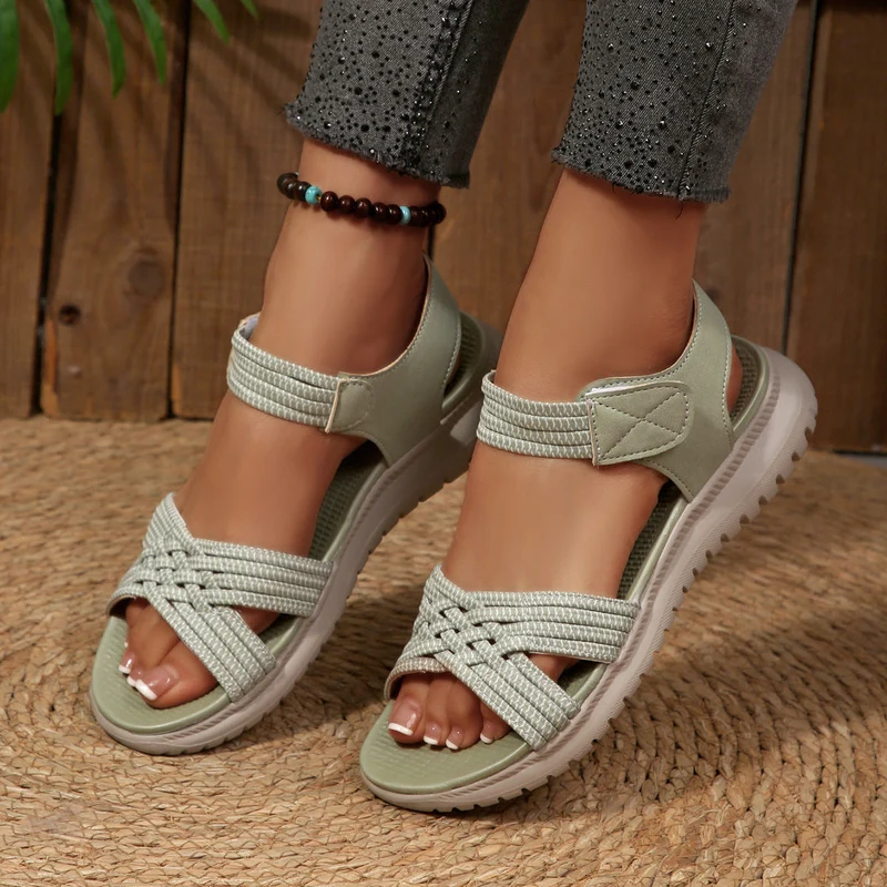 Damen Bequeme und stilvolle Riemensandalen mit elastischen Details