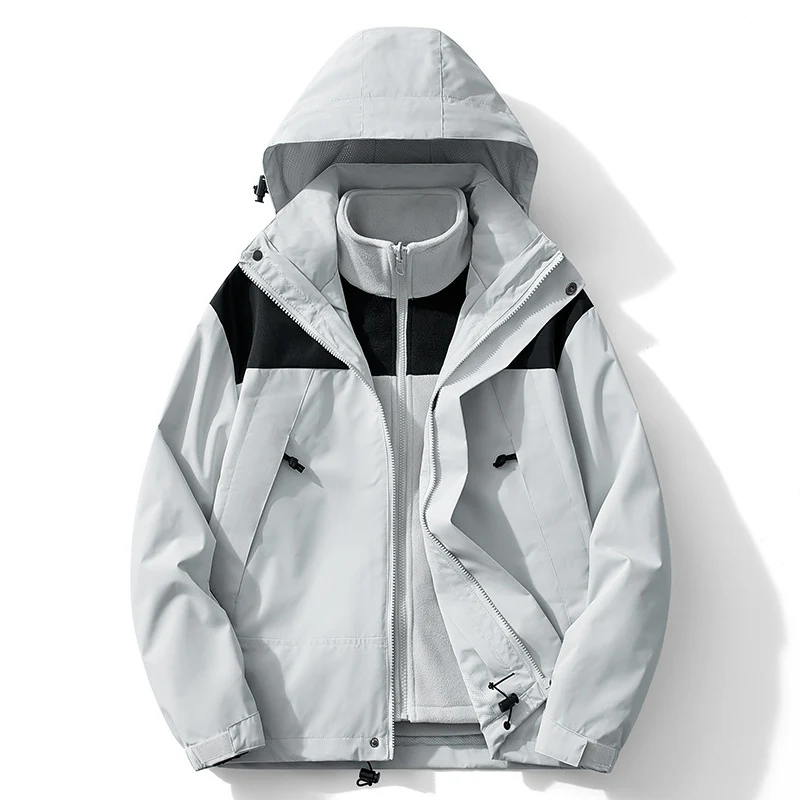 Herren zweilagige Softshell- und Fleece-Kombinationsjacke mit abnehmbarem Innenfutter und Kapuze Nord Taschen