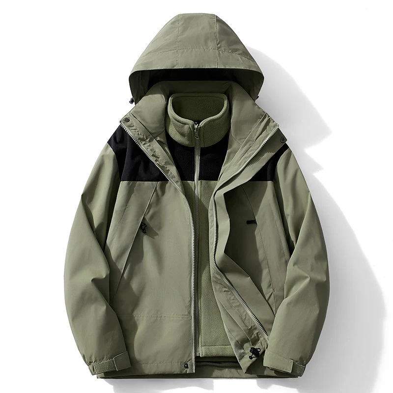 Herren zweilagige Softshell- und Fleece-Kombinationsjacke mit abnehmbarem Innenfutter und Kapuze Nord Taschen