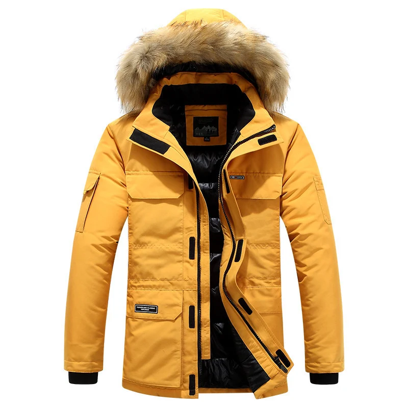 Herren Winterparka mit Kapuze, Kunstfellbesatz und multifunktionalen Außentaschen Nord Taschen