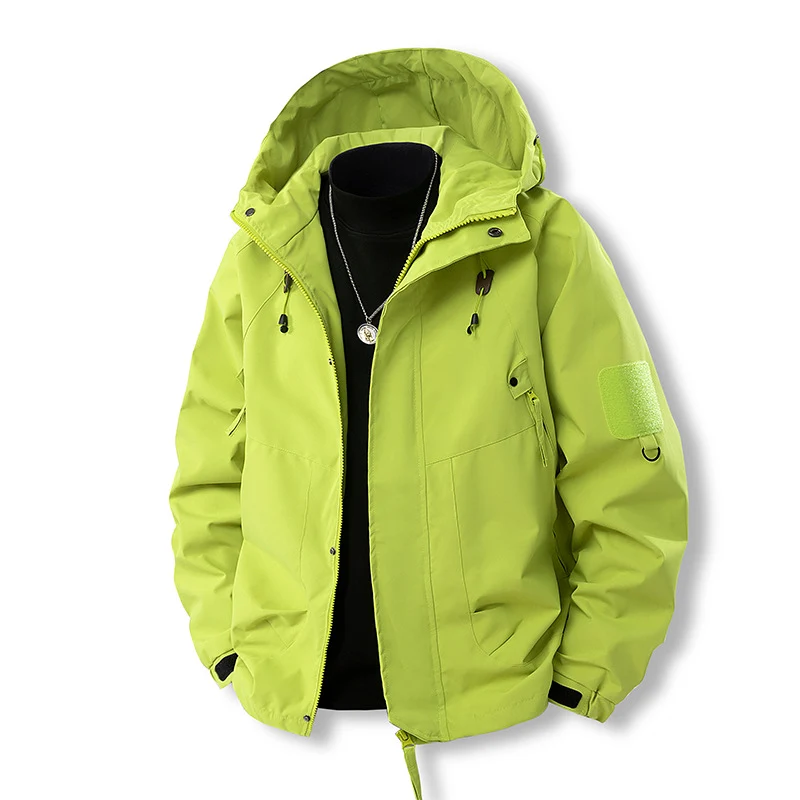 Herren Wetterfeste Outdoor-Jacke mit verstellbarer Kapuze
