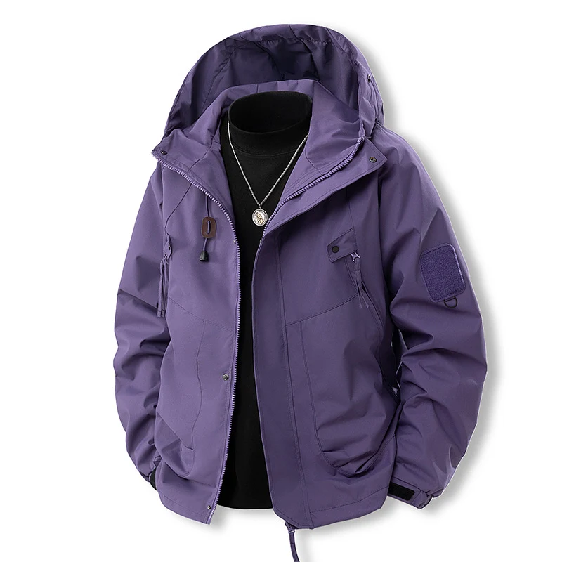 Herren Wetterfeste Outdoor-Jacke mit verstellbarer Kapuze