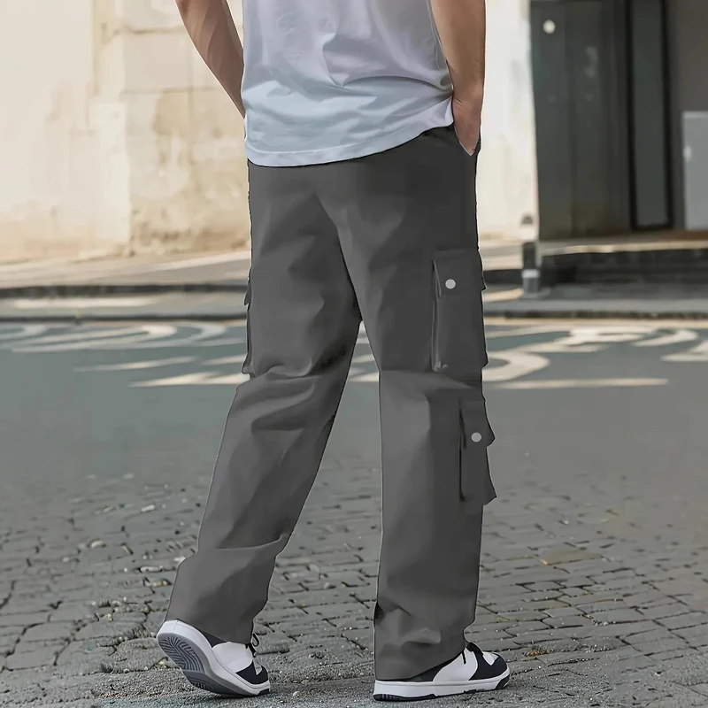 Herren Locker sitzende Cargo-Hose mit mehreren Klapp- und Utility-Taschen & Kordelzugbund Nord Taschen