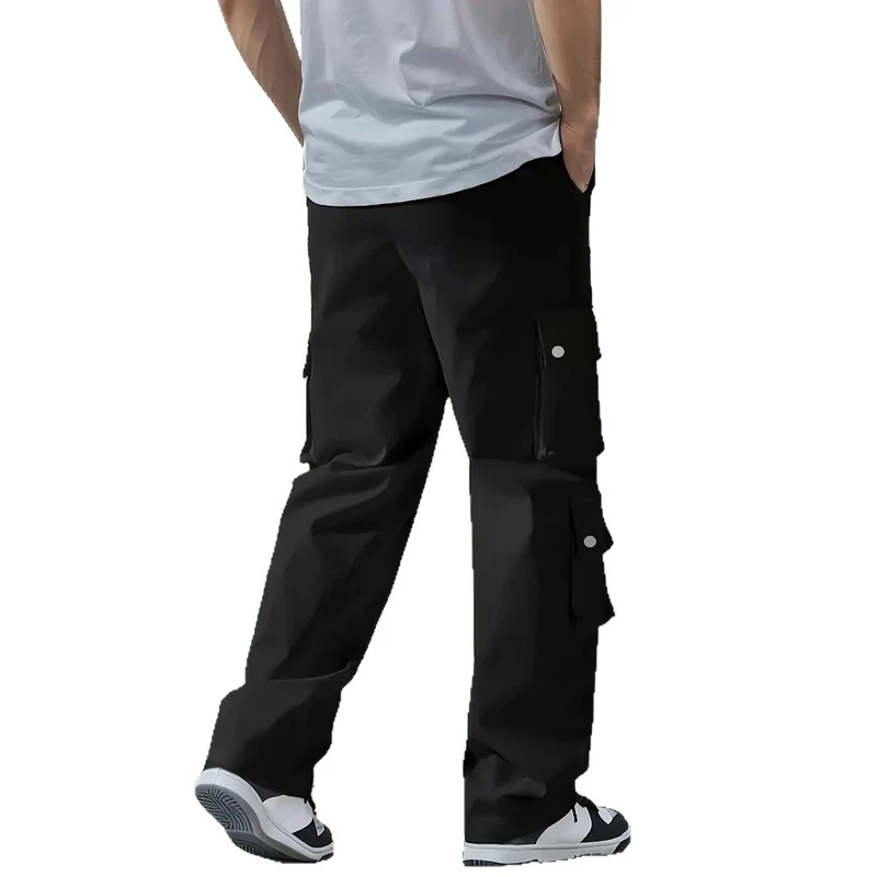 Herren Locker sitzende Cargo-Hose mit mehreren Klapp- und Utility-Taschen & Kordelzugbund Nord Taschen