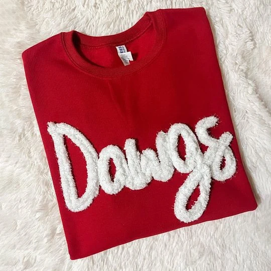 Damen Rundhals‑Sweatshirt mit Chenille‑Schriftzug und Oversize‑Schnitt Nord Taschen