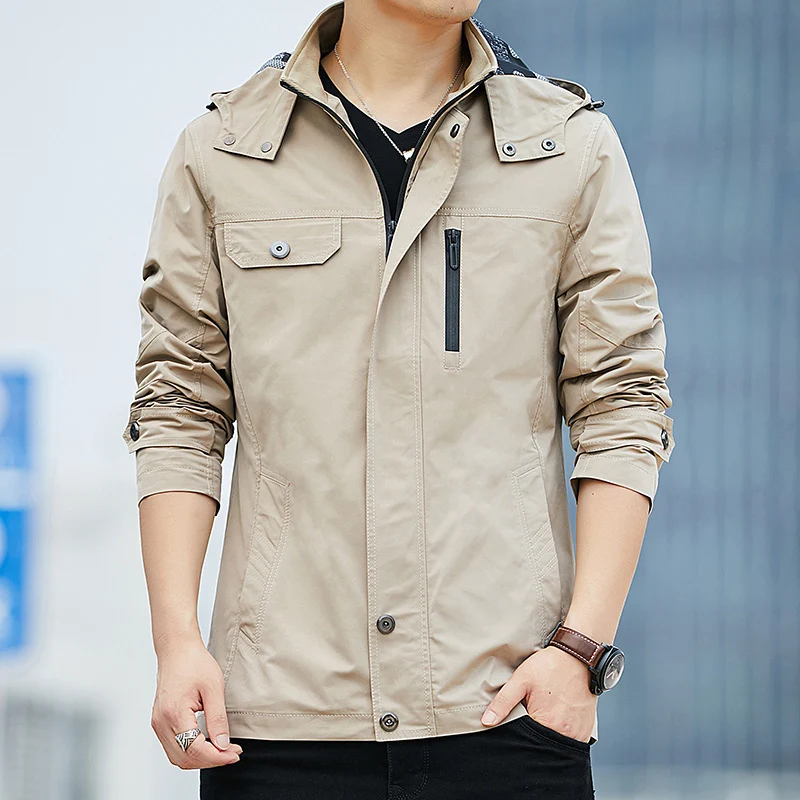 Herren Leichter Kapuzen-Fieldblouson im Casual-Utility-Stil Nord Taschen