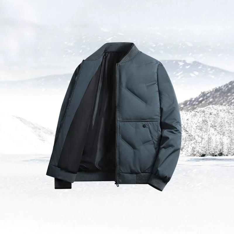 Herren Gepolsterte Thermo-Bomberjacke mit Stehkragen, Reißverschluss & isolierender Wattierung Nord Taschen