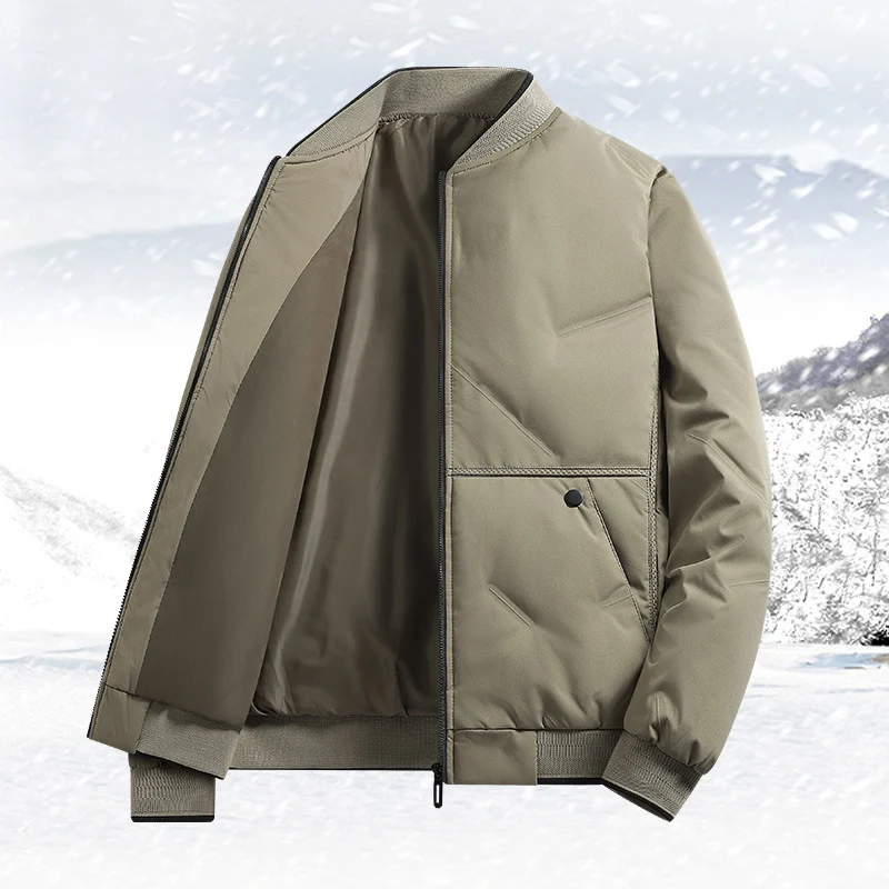 Herren Gepolsterte Thermo-Bomberjacke mit Stehkragen, Reißverschluss & isolierender Wattierung Nord Taschen