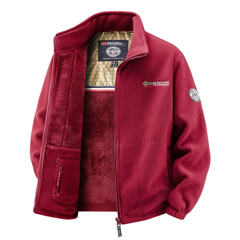 Damen Thermo-Fleecejacke mit wärmendem Teddyfutter, Stehkragen und Reißverschlusstaschen Nord Taschen