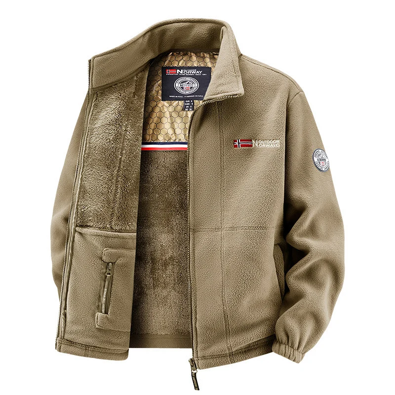 Damen Thermo-Fleecejacke mit wärmendem Teddyfutter, Stehkragen und Reißverschlusstaschen Nord Taschen