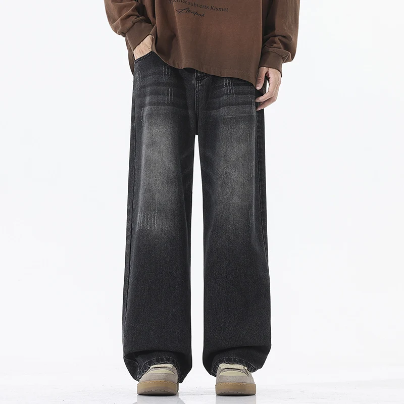 Herren Extraweite Baggy-Jeans mit extra langer Saumkante und dezenter Repair-Optik Nord Taschen