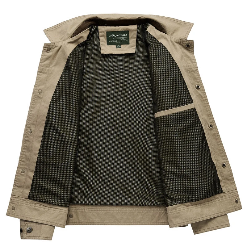 Herren Urbaner Canvas-Utility-Blouson mit Stehkragen, Mesh‑Fütterung und Brustpattentasche Nord Taschen