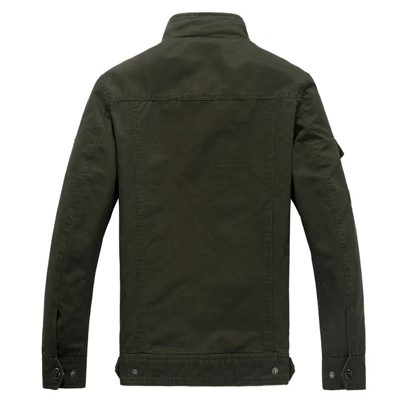 Herren Urbaner Canvas‑Militärblouson mit hohem Kragen, Schulterepauletten und Multifunktions‑Taschen Nord Taschen