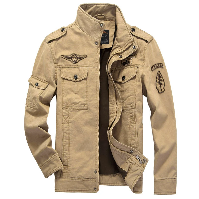 Herren Urbaner Canvas-Bomberblouson im Pilotencut mit Schulterepauletten und Thermal-Innenfutter Nord Taschen