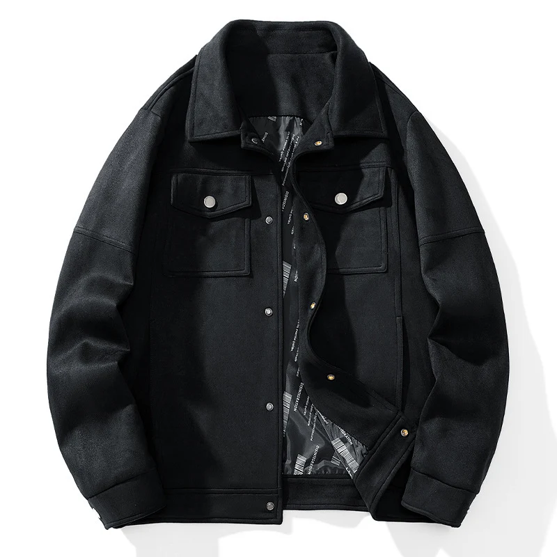 Herren Wildlederoptik Truckerjacke mit gesteppter Innenfütterung und Pattentaschen Nord Taschen