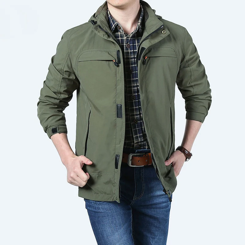 Herren leichter funktionaler Fieldparka mit Kapuze und multifunktionalen Taschen Nord Taschen