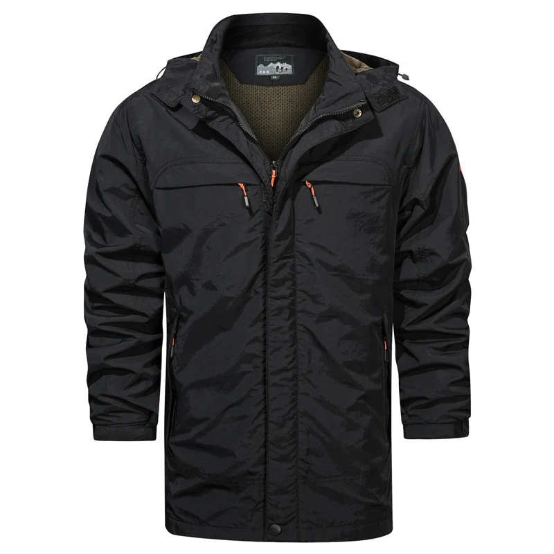Herren leichter Fieldparka mit Kapuze, atmungsaktivem Mesh‑Futter und multifunktionalen Taschen Nord Taschen