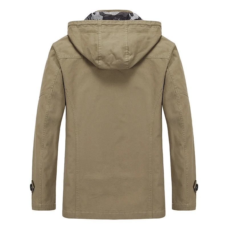 Herren leichter Canvas-Fieldparka mit camouflage-Innenfutter, verdecktem Reißverschluss und Mehrzwecktaschen Nord Taschen