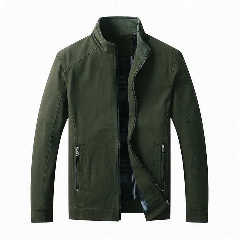 Herren Leichter Canvas-Fieldblouson mit Stehkragen und verdecktem Reißverschluss Nord Taschen
