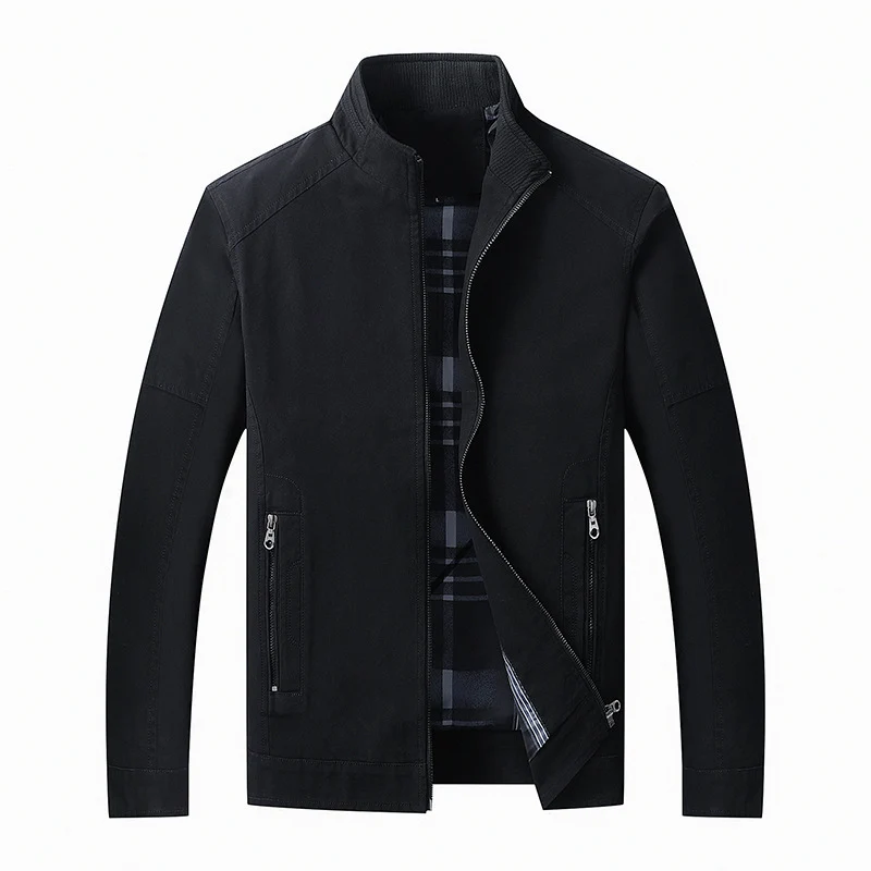 Herren Leichter Canvas-Fieldblouson mit Stehkragen und verdecktem Reißverschluss Nord Taschen