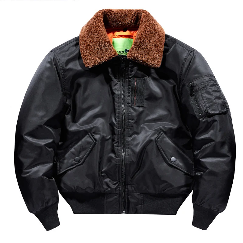 Herren Pilotenbomberjacke mit Teddykragen und Utility-Ärmeltasche Nord Taschen