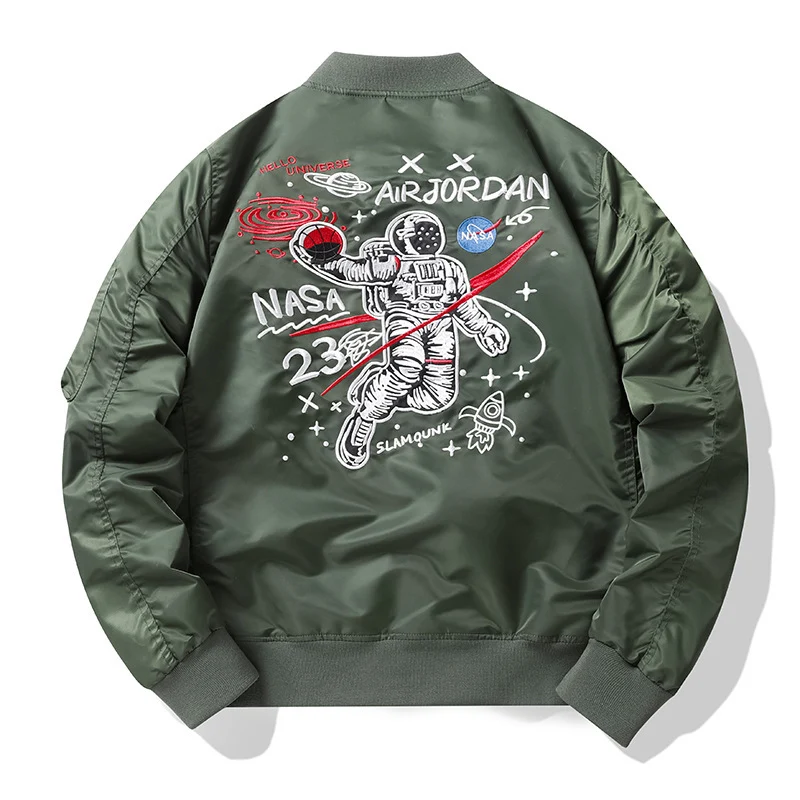 Herren Pilotenbomberjacke im Fliegerstil mit Abzeichenpatch und Ärmeltasche Nord Taschen