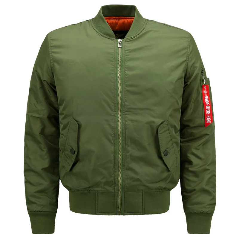 Herren Pilotenbomberjacke im Aviatorstil mit kontrastierendem Thermofutter, Utility-Ärmeltasche und elastischen Rippbündchen Nord Taschen
