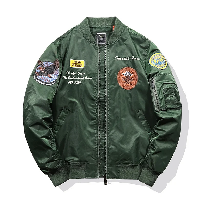 Herren Pilotenblouson mit Military‑Patches, Ärmeltasche und winddichter Nylon‑Optik Nord Taschen